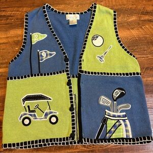 Vintage Mandal Bay Embroidered Golf Vest Women's Large